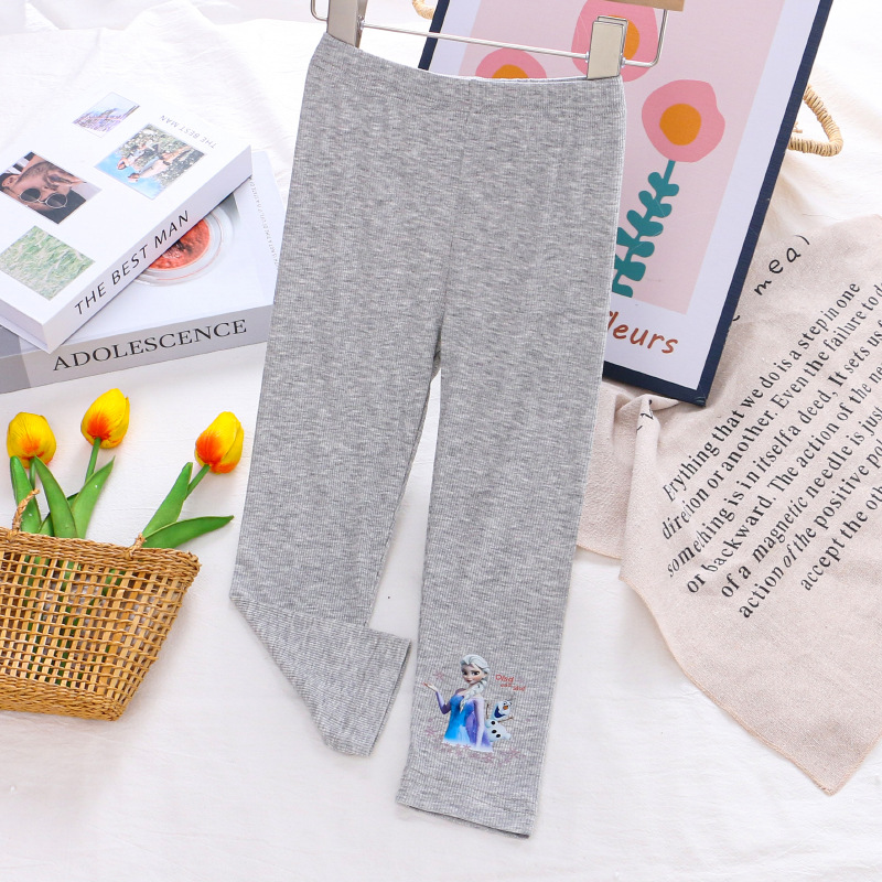 DISNEY toddler designer clothes infant designer clothes Frozen Elsa princess Girls' pants with princess print and label-free design.