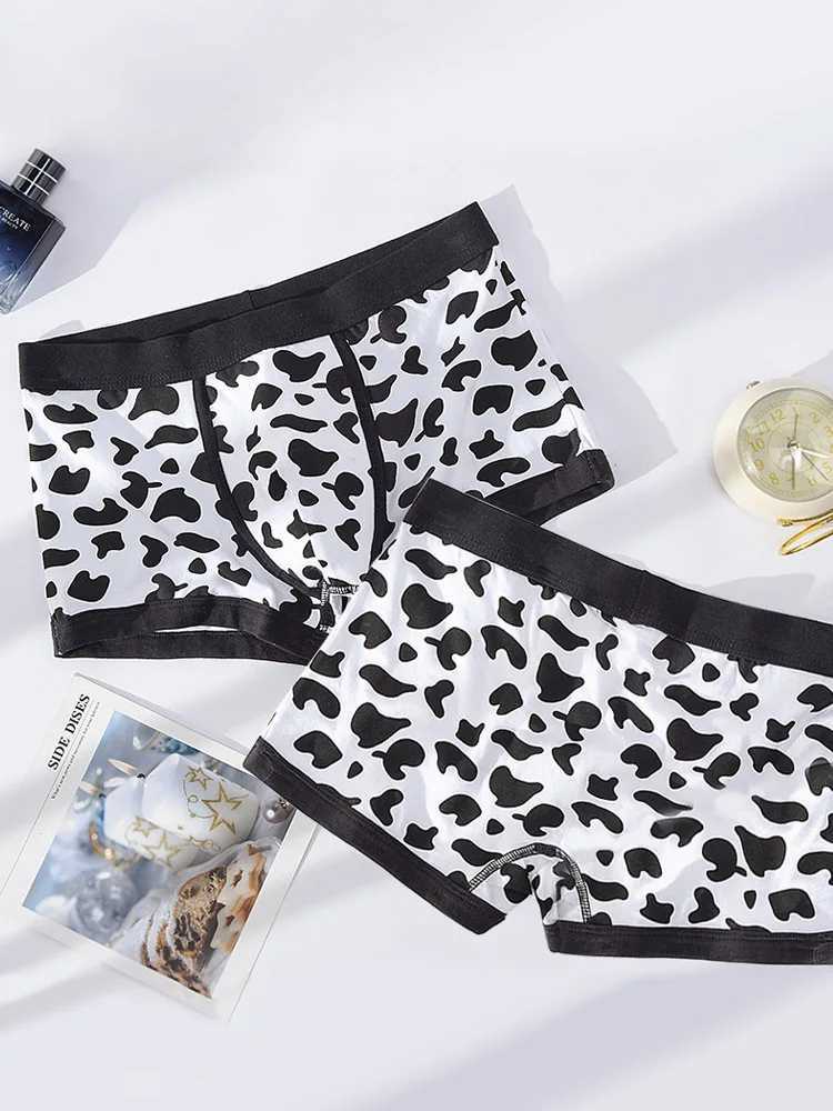 Mens Sports Boxers Underwear Underpants Sport Black L XL XXL Cartoon Cow Printing Ventilate Fashion Fitness Casual Comfortable J250516