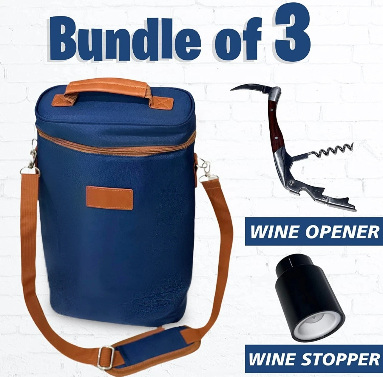 Wine Carrier Tote Bag Insulated 2 Bottle Cooler Carrying Case for Travel Picnic