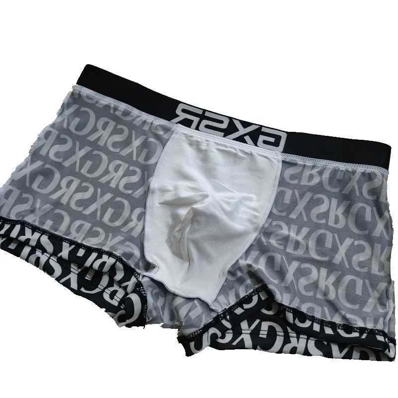 Real shot black and white series pattern mens boxer letter underwear time mens underwear. J250516