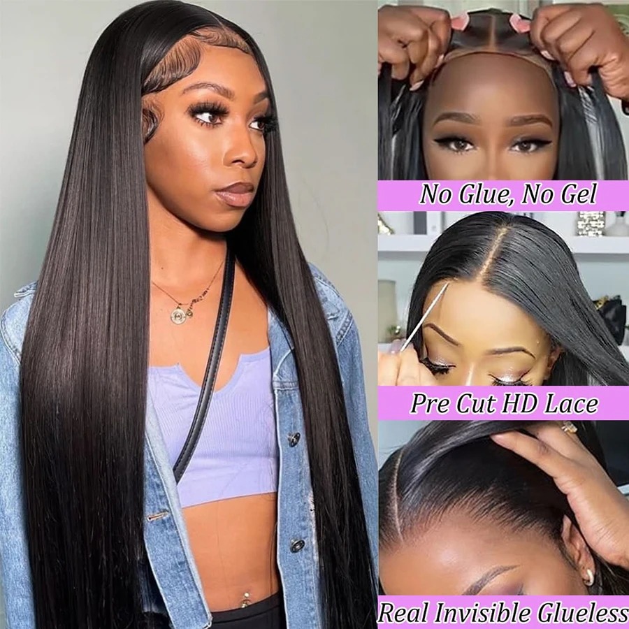 18 36 Inch 200 Density Frontal Wig For Black Women Brazilian Wigs Human Hair Bone Straight HD Transparent Lace Front Wigs synthetic lace front wigs