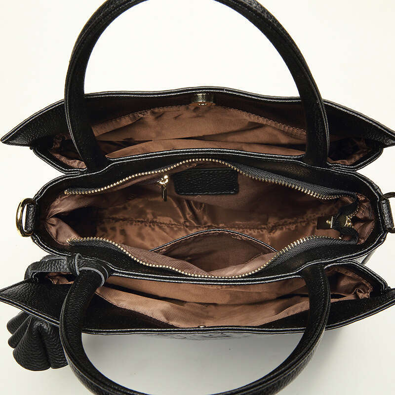 Tote Bag Genuine Leather Women S Cowhide New Camellia Handbag Fashionable Large Bag Single Shoulder Crossbody Bag KQ
