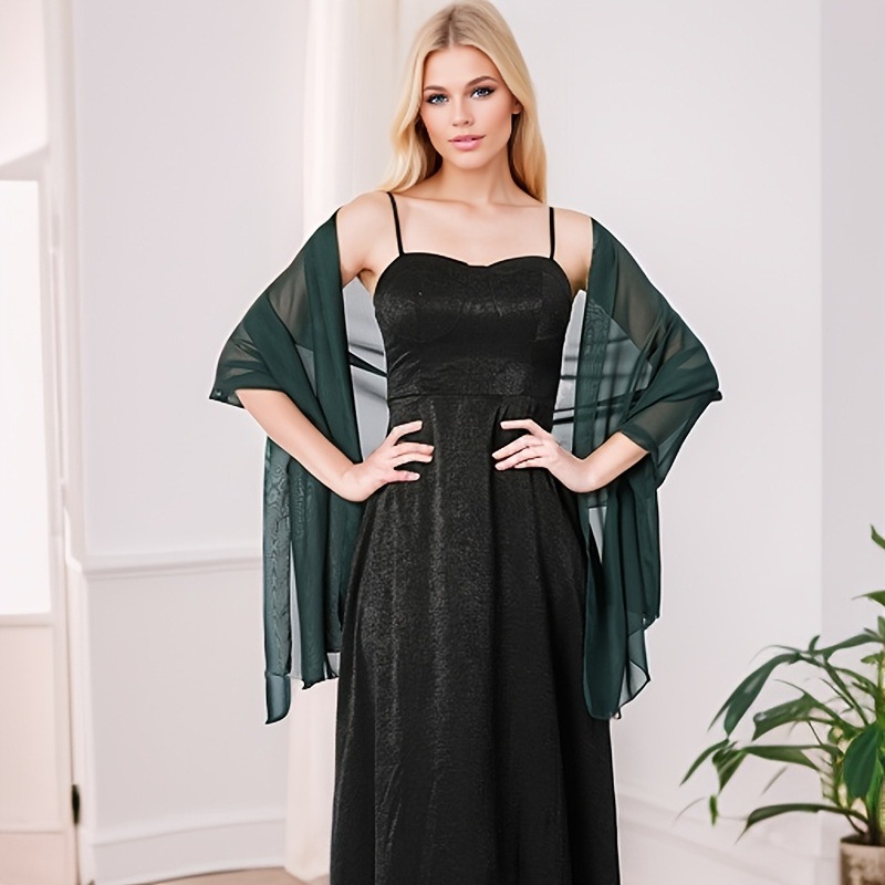 K764 European and American cross-border solid color chiffon extended shawl bridesmaid group wedding dress dance party dinner shawl women