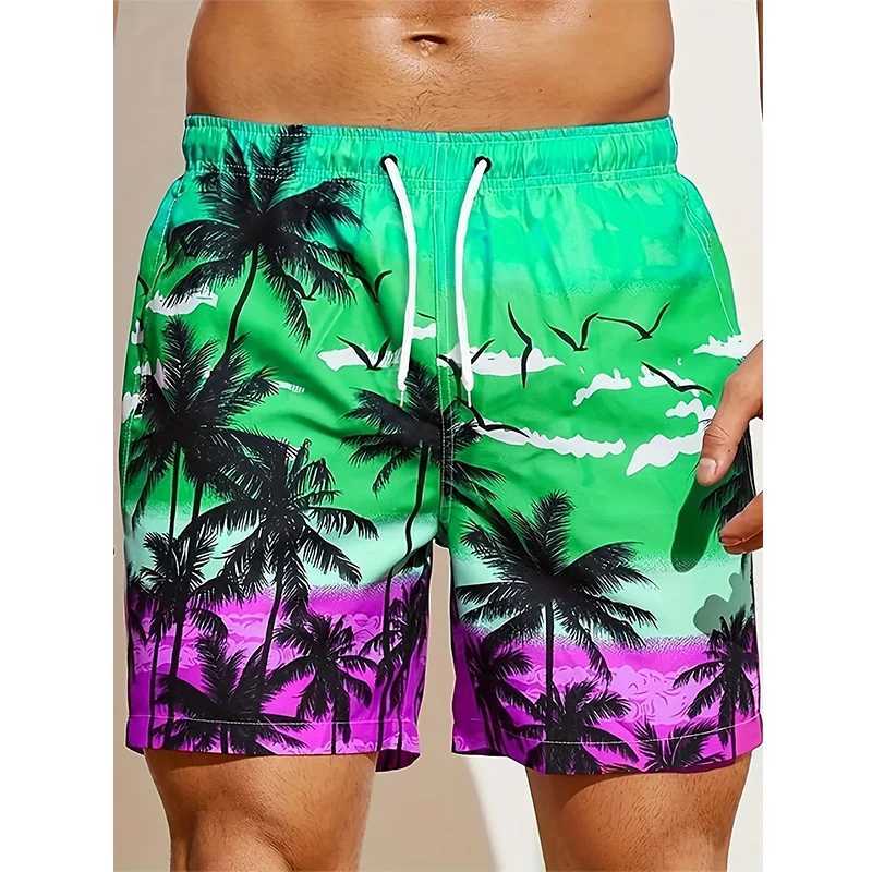 New Summer Harajuku 3D Cocoanut Trees Printing Beach Shorts Palm Tree Graphic Board Shorts For Men Hawaiian Cool Swimming Trunks J250515EYXH