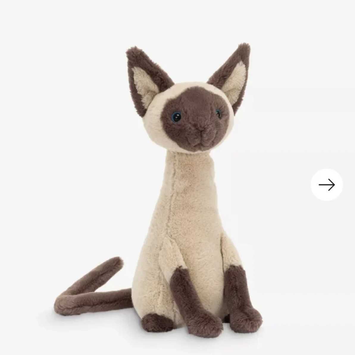 Plush Dolls Jellyca Siamese Cat Black Faced Cat Plush Toy Soothing Doll Teddy Bear Doll