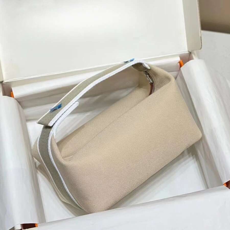 Simple Design Makeup Fashion Large Capacity Canvas Handbag Casual Womens Travel Toiletry Storage Wallet Small Square Bag