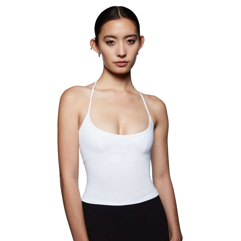 Tank Ai Oft And Creamy Textured High Elasticity Camisole Top With A Tight Fit Suitable For Fiess Wear