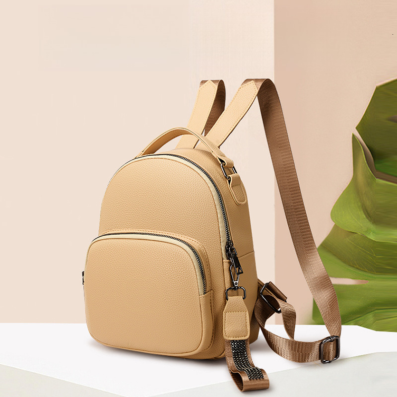 25S NEW Designer Backpack New Women S Backpack PU Soft Leather Texture Small Square Simple Large Capacity Multi Layer Handbag Casual Travel Bag Outdoo