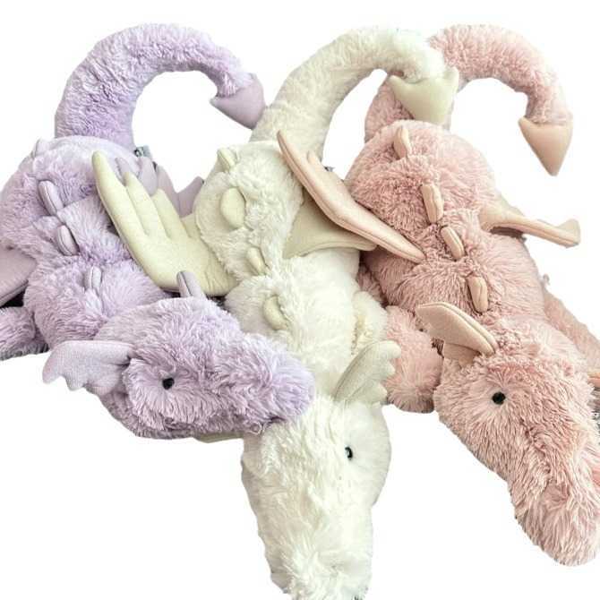 Plush Dolls Cute and Soft Snow Dragon Rose Pink Dragon Pure Snow Cute Purple Dragon Doll Plush Toy