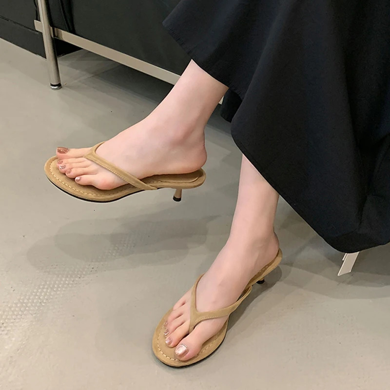 Summer Fashion Slippers Women Low Heels Round Clip Toe Slides Casual Beach Sandals Flip Flops Slip On Shoes Zapatos De Mujer 250519