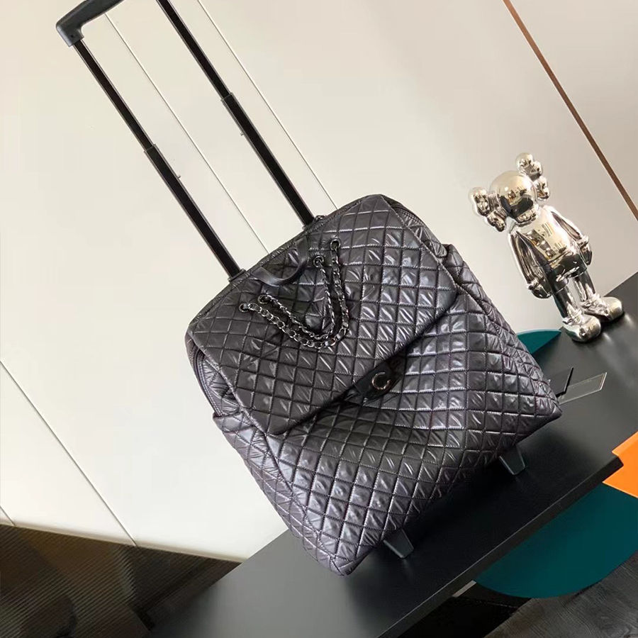 Portable Artificial Leather Suitcase New Luggage Letter Pattern Design Travel Suitcase Password Lock Fashion Boarding Cabin Valve Box 20 inches