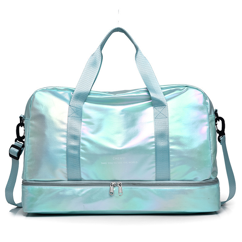 Shiny Sports Fitness Bag for Women Yoga Bag Simple and Fashionable Crossbody Handheld Travel Bag 241203