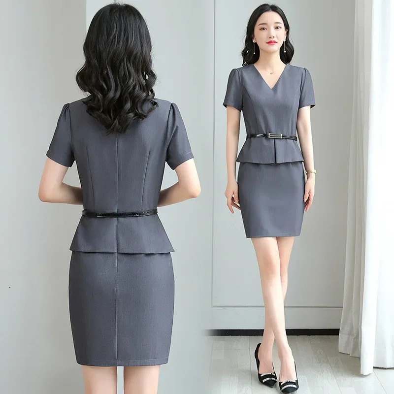 Summer Short Sleeve Work Uniform Dress Womens Style Beauty Salon el Professional Clothing for Beauticians And Workers 250519