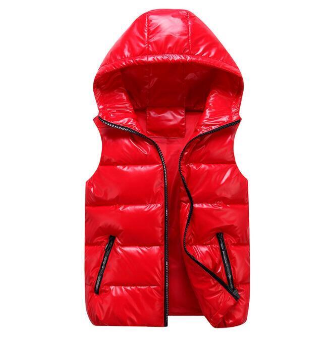 Down Coat 3-12 Year Old Childrens Vest New Winter Sleeveless Hoodie Solid Casual Down Vest Childrens Jacket Girls and Boys Jacket