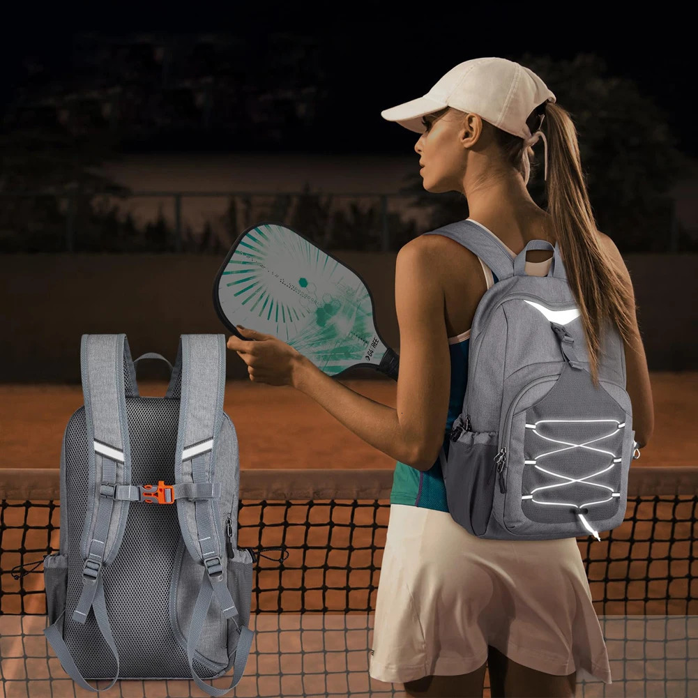 Pickleball Paddle Bag with Hanging Hook Breathable Sports Backpack Large Capacity Portable Racket Rucksack Daily Commuting Bag 250513