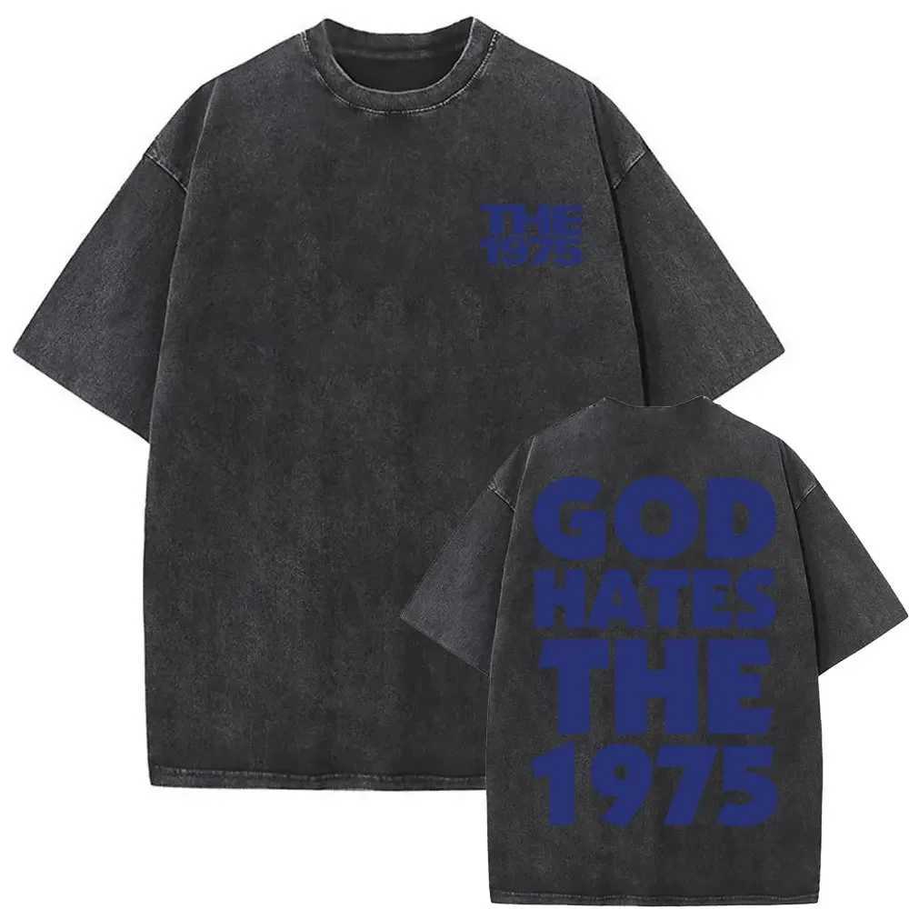 Washed Vintage The 1975 about You Print T-shirt Being Funny in A Foreign Language Album Tshirt Men Women Hip Hop Casual T Shirt J250515