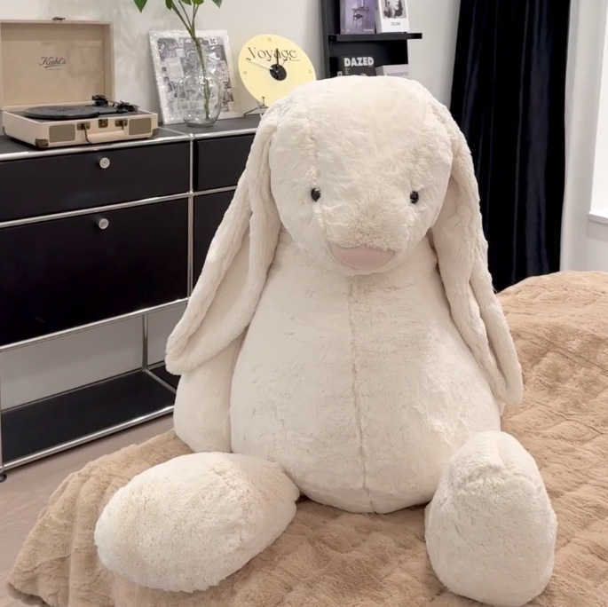 Plush Dolls Classic Shy White/Silver Grey/Deep Pink/Light Pink 108cm Bonnie Rabbit Soothing Doll Cute Plush Toy