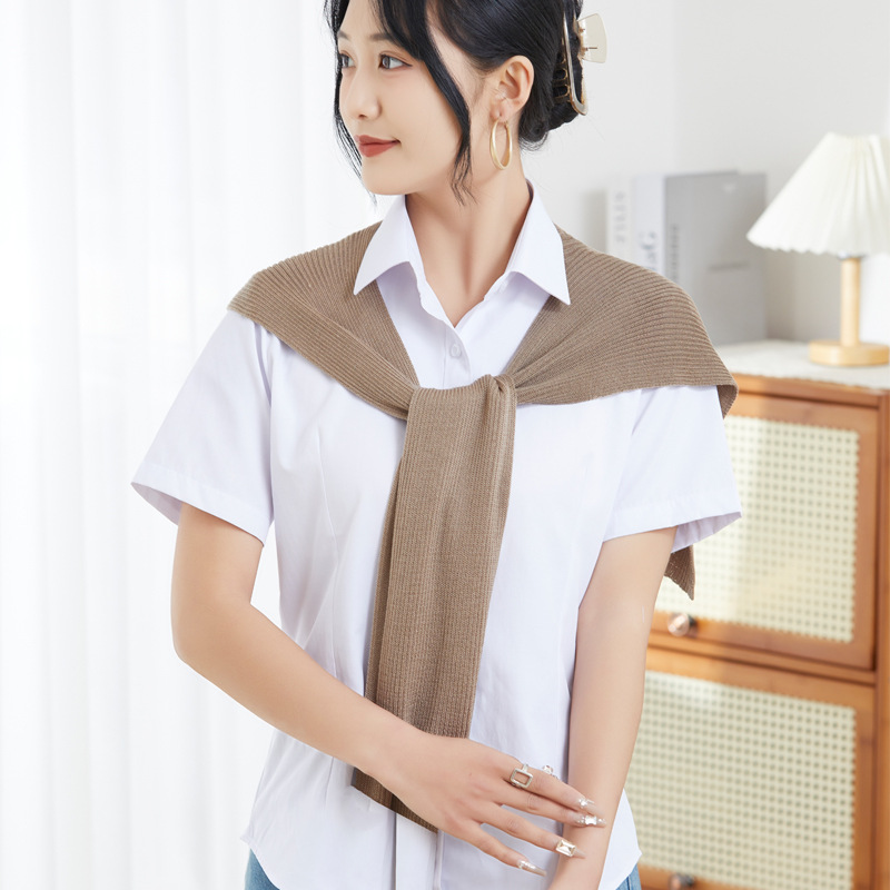 K766 Ice silk shawl exterior for women knitted new style for decoration in summer thin knotted solid color neck protection air-conditioned room scarf 