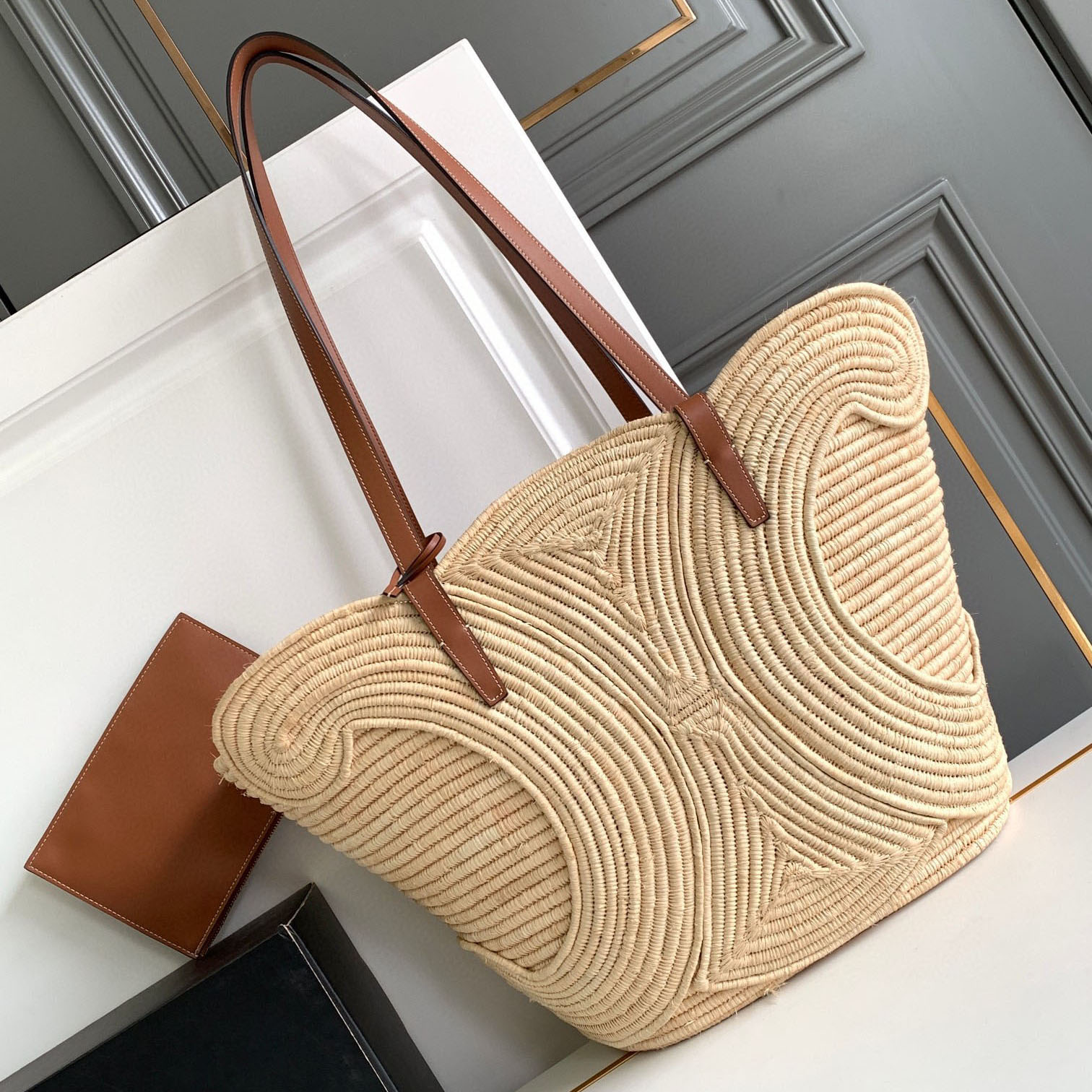 10a Straw Beach Bag Tote Bag Designer Bag Woven Shoulder Bag Lafite Grass Hopo Woven Large Capacity Shopping Bag Leather Shoulder Strap For Picnic Vacation Handbag