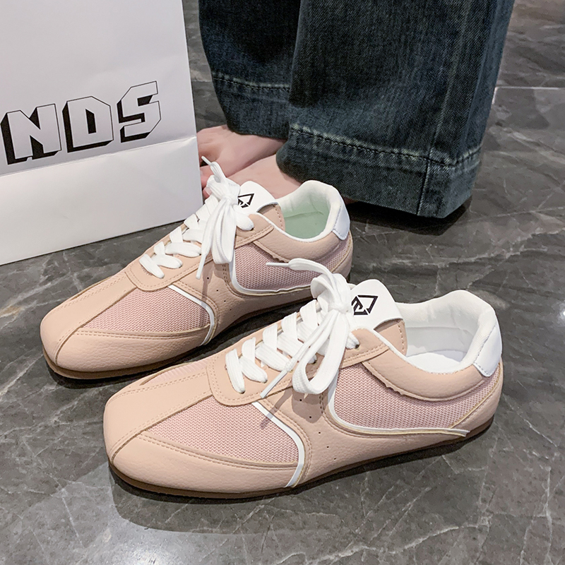 2025 Spring Autumn Metallic GermanTrainer Shoes Flat Ballet Shoes Retro Summer Versatile Soft Bottom Sports and Leisure Board Shoes Fashion Outdoor Ru
