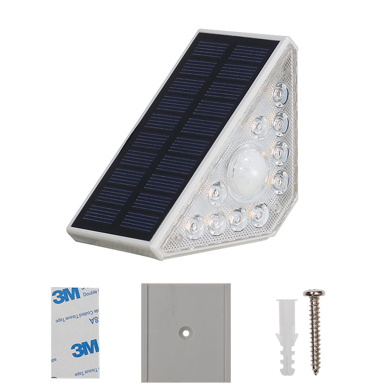 Motion Sensor Outdoor Solar Step Lights 550LM Super Bright 10LED Warm White Stair Light IP44 Waterproof for Porch Patio Deck