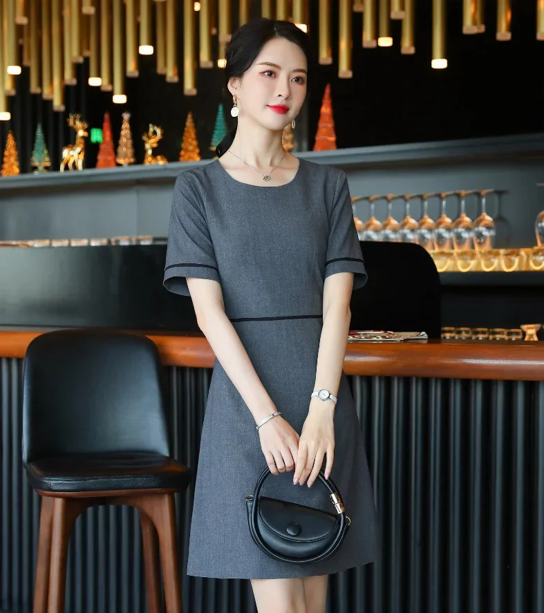 Spring Summer Fashion Korean Waist-Cinching Workwear Dress Slimming el Beauty Jewelry Uniform Womens Dress 250519