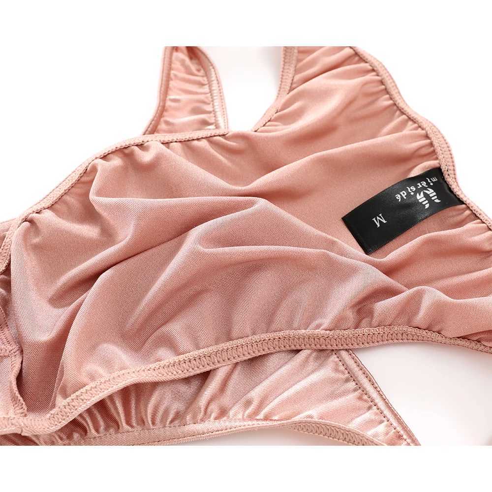 4Pcs/Bag Mens Panties Sexy Satin Silky Underwear Sis Gay For Man Solid Color High Quality Briefs Many Styles J250516