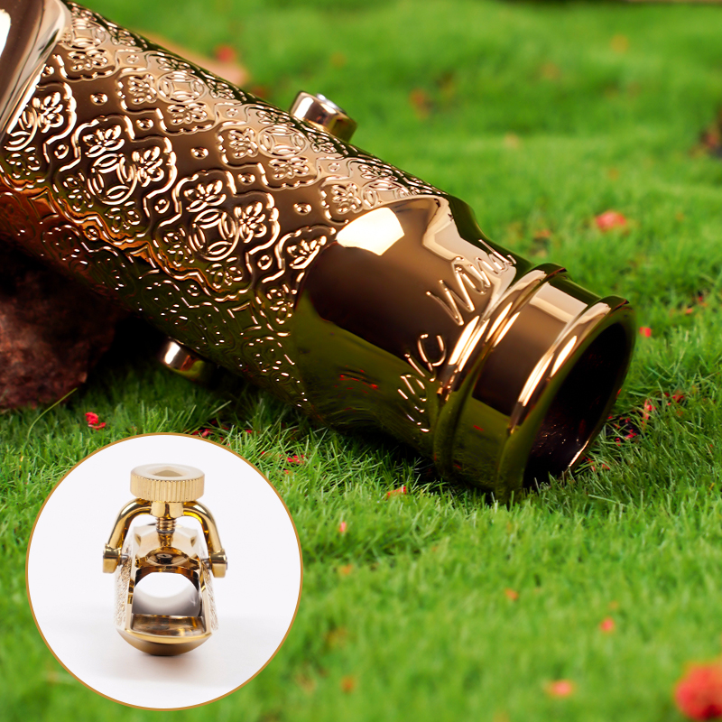 Vintage pure copper saxophone head alto head engraved with the beauty of the art of playing the melody