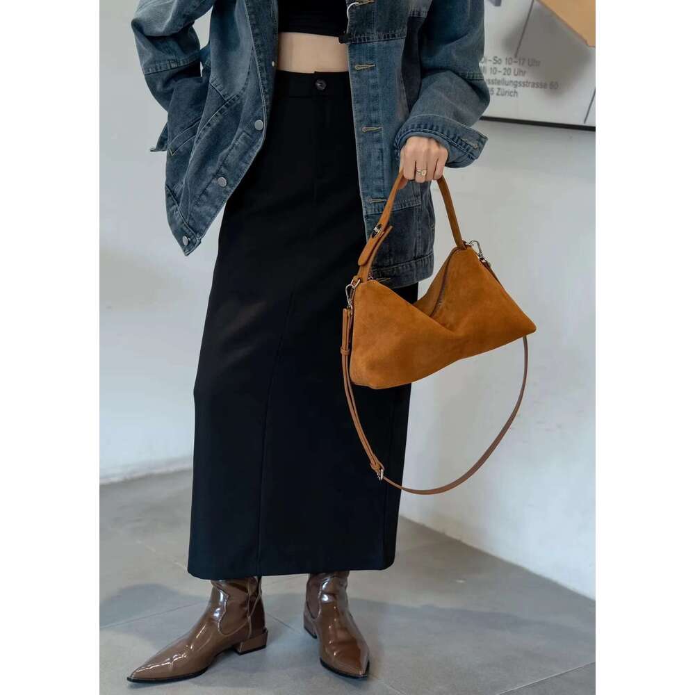 High Quality Designer Bags Fashion Autumn Winter Big Boston Tote Soft Matte Suede Cow Leather Women's Handbag Shoulder Crossbody Bag For Women Gr