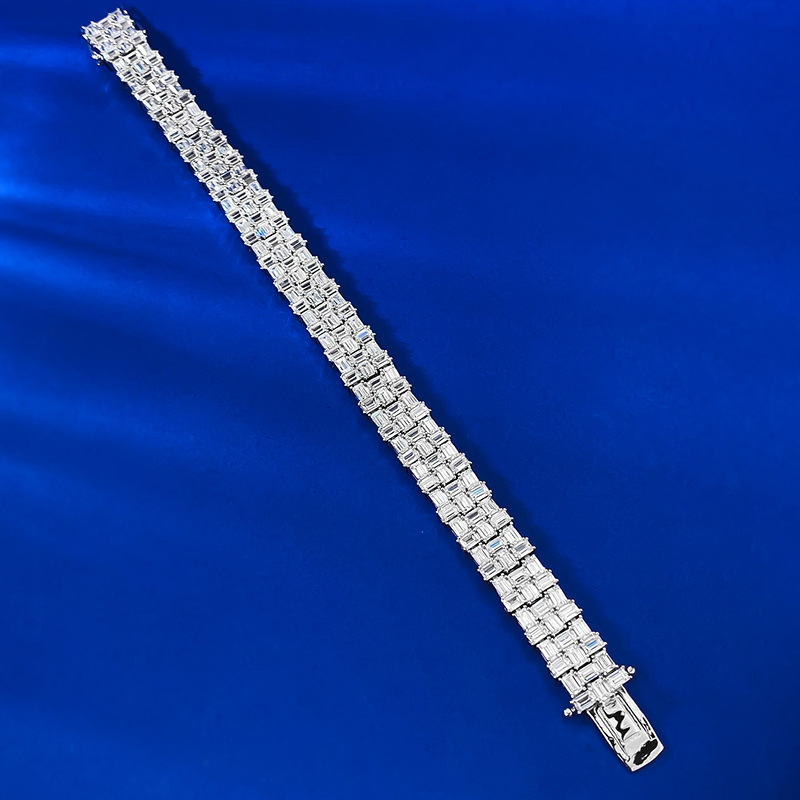 New 925 Sterling Silver Full Diamond Bracelet, Luxurious Designer Piece for Couples, Elegant and Unique European Style.