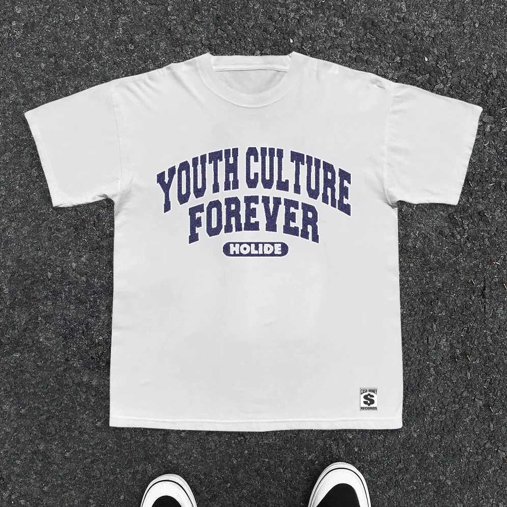 2025 Summer Latest Street Style Y2K Top T-shirt Letter Printing Mens and Womens Large Size Couple Loose Short-sleeved T-shirt J250515NR1X