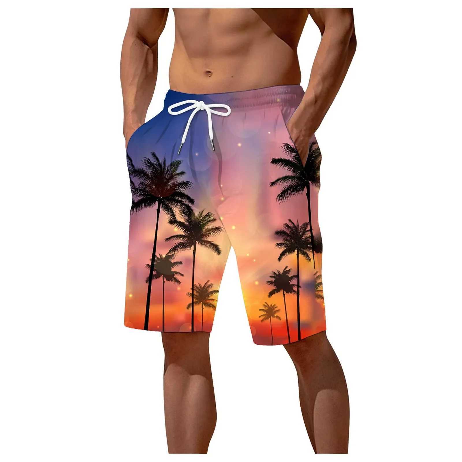 Mens Palm Tree Gradient Pattern Fashion Shorts Boys Summer Cool Hawaii 3D Printed Casual Swim Trunks Quick Dry Surfboard Shorts J250515RTKX