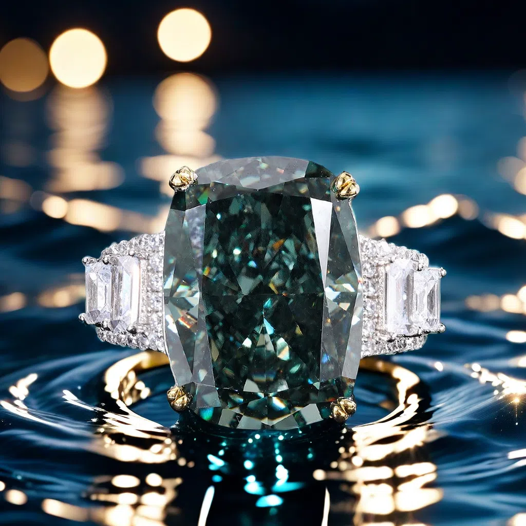 20CT S925 Royal Paparacha high-carbon diamond ring, heavy industry sparkling crushed ice cut rectangular 13*18 Luxury ring, prince and princess jewelr