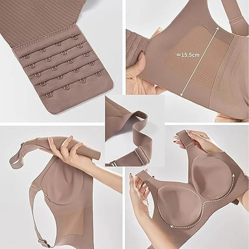 Thin Seamless Threaded Womens Intimates U-Shaped Beautiful Back Anti-Sagging Wire-Free Bra 250617