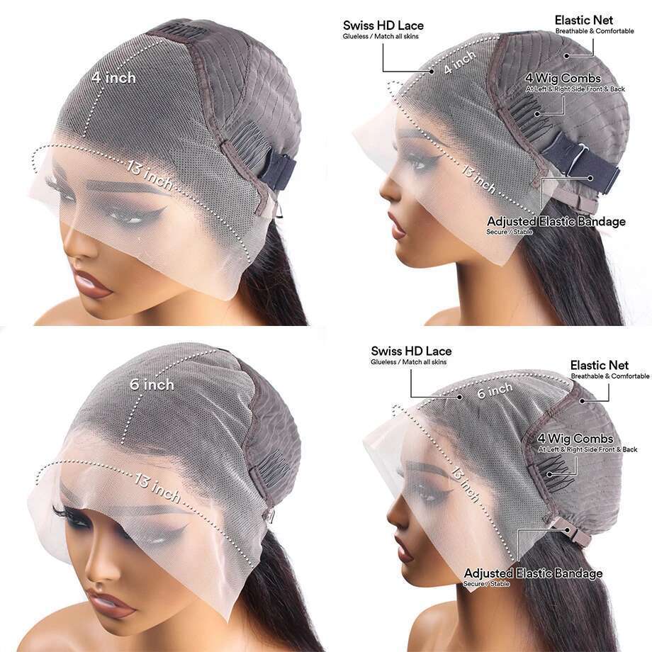 13x6 HD Deep Frontal Brazilian Curly 13x4 Human Hair Lace Front Wig Preplucked Loose Wave Wigs Women