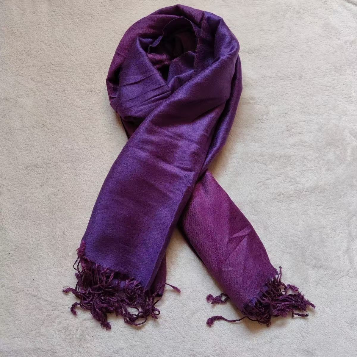 T746 autumn and winter new cashmere scarf solid color literary all-match thickened shawl