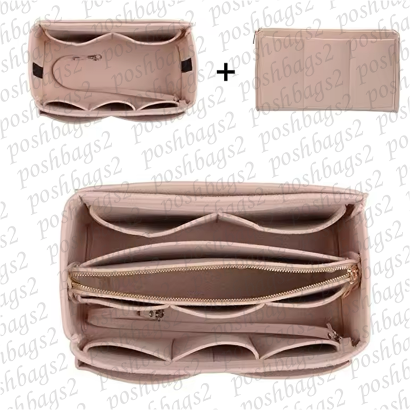 Felt Bag Organizer For Open Totes or Large Size Bags Purse Organizers Insert with Zipper