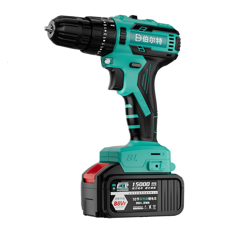 BeCordless Diamond Brushless Power Pack 2 Batteries/Chargers 3/8 Chuck Driver 22 Torque LED Light Accessories Compact Ergonomic DIY 241030