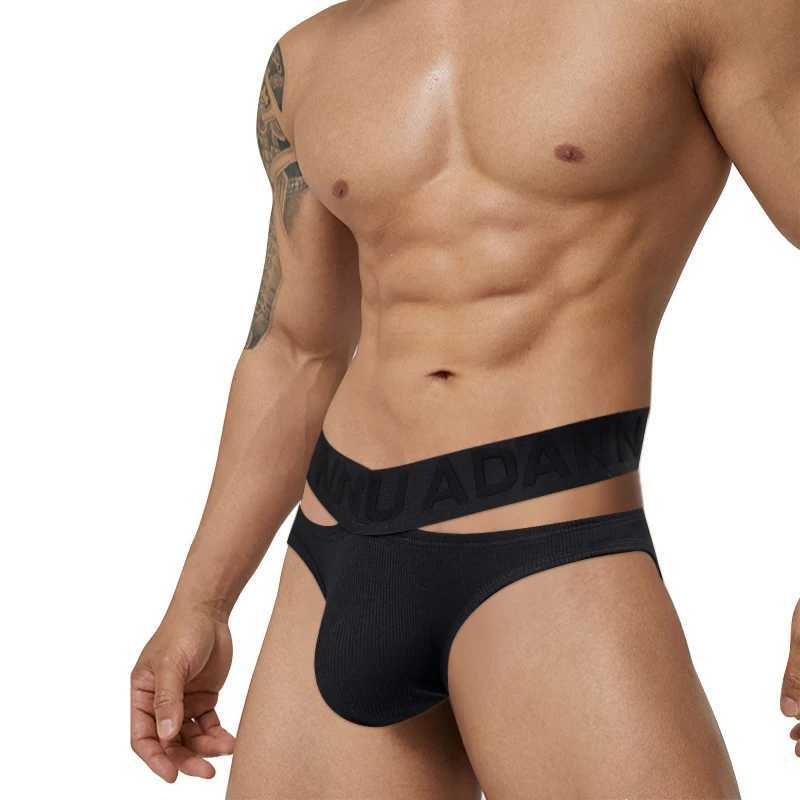 Sexy Belt Men Underwear Brief Cotton U Convex Gay Mens Briefs Panties Breathable Low Waist Fashion Soft Man Underpants Slip J250516