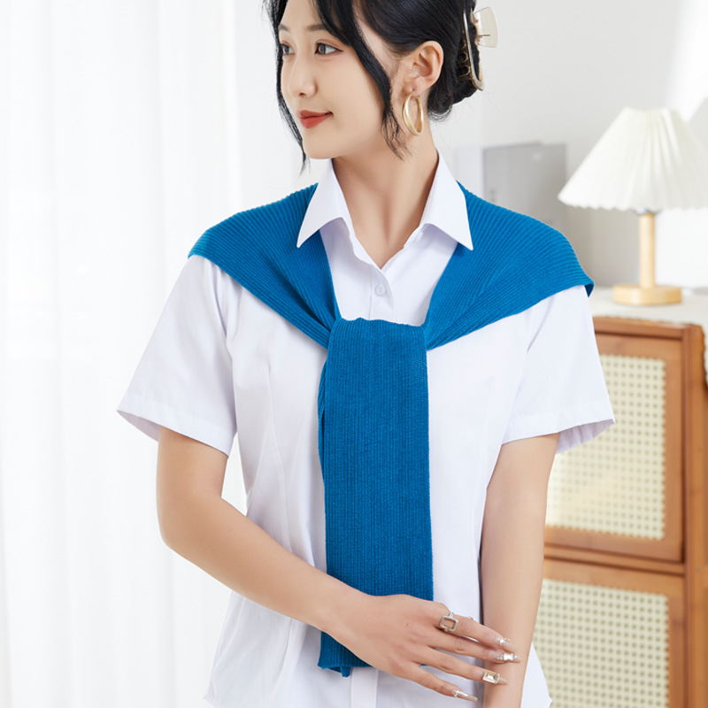 K766 Ice silk shawl exterior for women knitted new style for decoration in summer thin knotted solid color neck protection air-conditioned room scarf 
