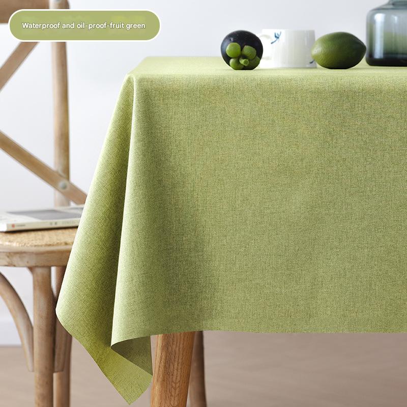 A701 Fabric cotton and linen tablecloth waterproof and oil-proof solid color rectangular tablecloth dust cover towel household coffee table tablecloth