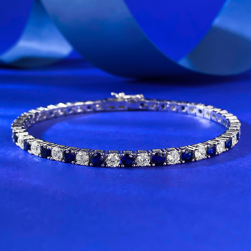 Charming Inspired Fashion Accessory: Premium S925 Silver Tennis Band Encrusted with Sparkling Cubics