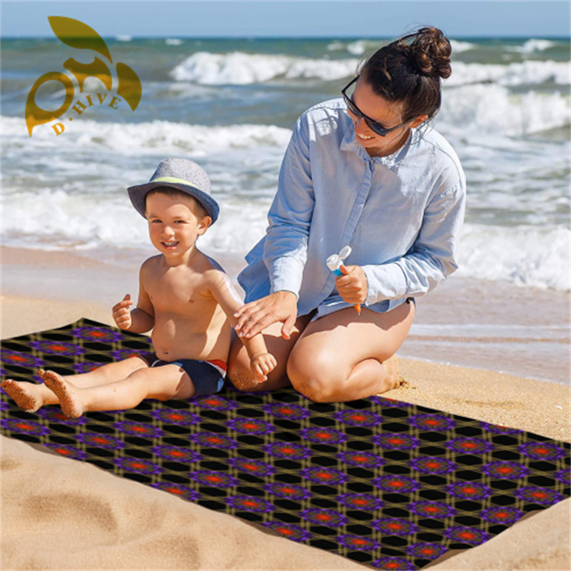 fashion Beach towel (cotton polyester blend) large size multifunctional outdoor picnic, camping