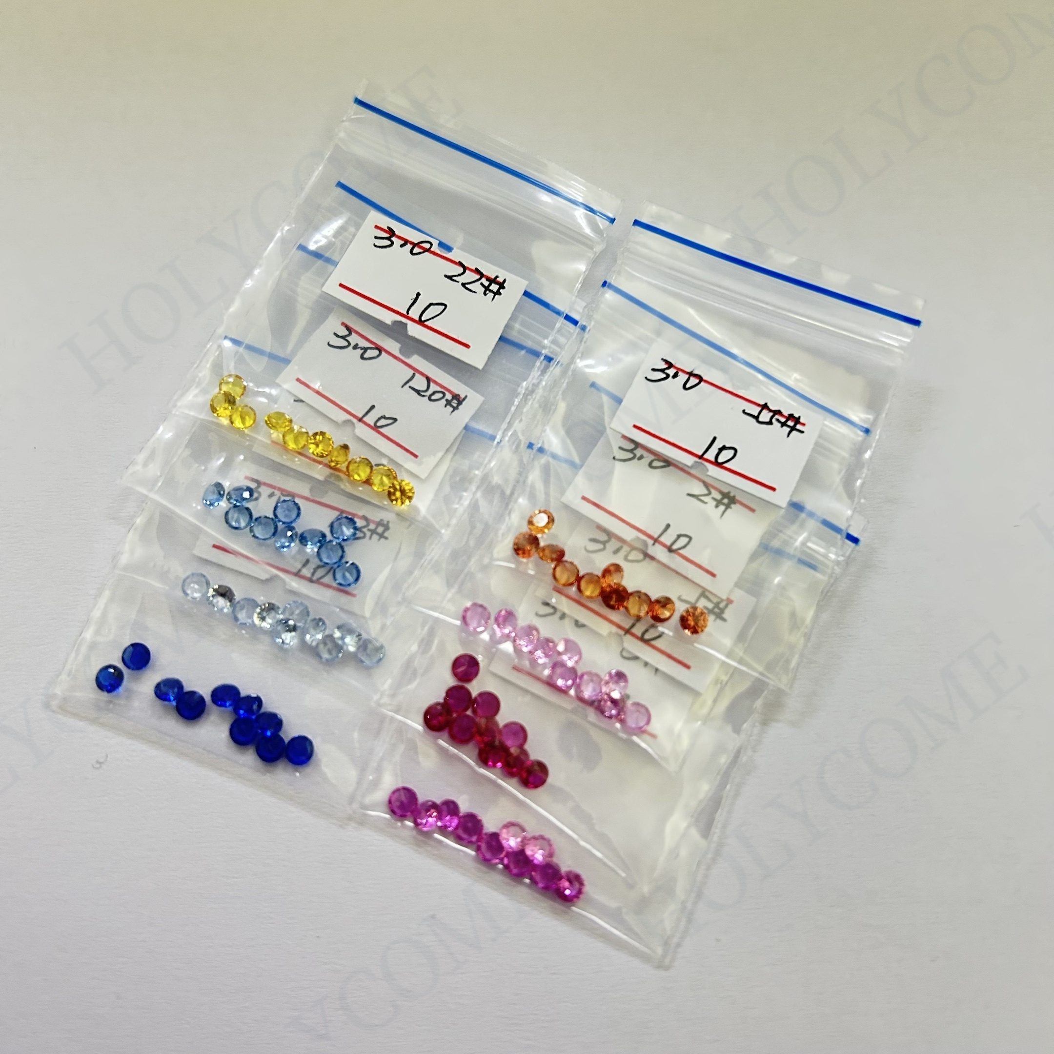3.0mm Round Brilliant Cut Synthetic Corundum Loose Gemstones Synthetic Spinel Multicolor Wholesale #5 Corundum Ruby Red Stone for DIY Jewelry Making