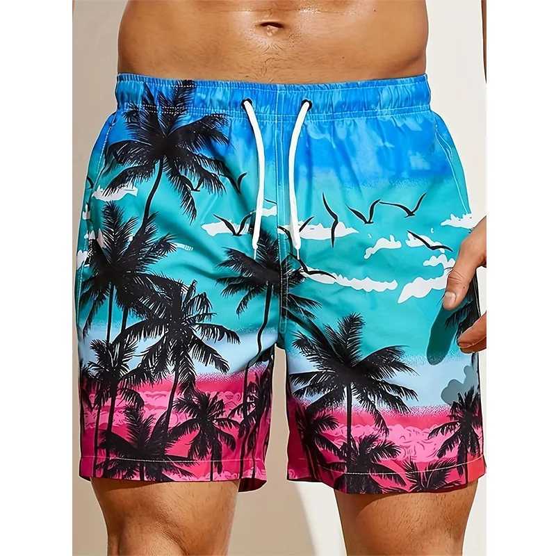New Summer Harajuku 3D Cocoanut Trees Printing Beach Shorts Palm Tree Graphic Board Shorts For Men Hawaiian Cool Swimming Trunks J250515EYXH