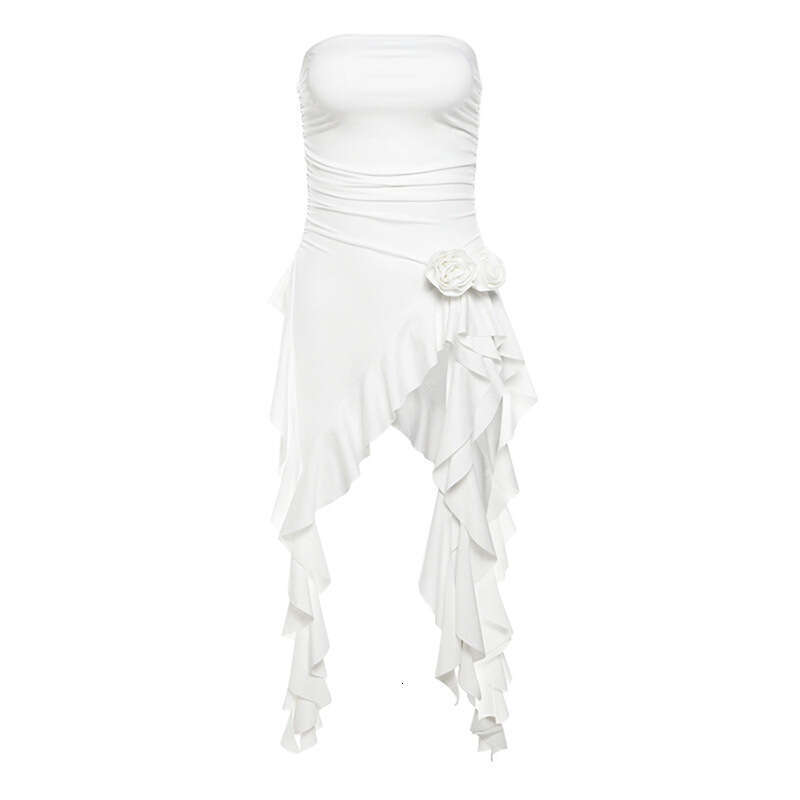 Sheath Dress Feng Summer New Women S Fashion And Sexy Waist Tie Wrapped Chest Irregular Edge Dress Summer Dress