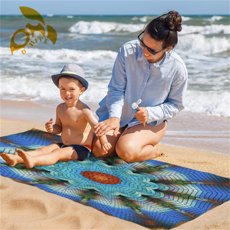 new Beach towel (cotton polyester blend) large size multifunctional outdoor picnic, camping
