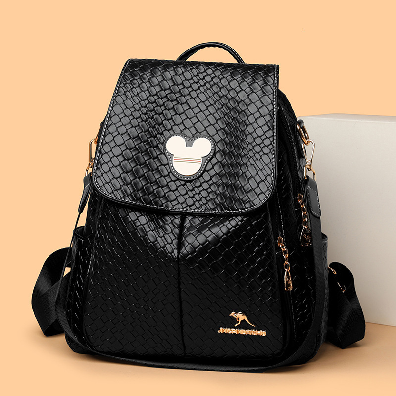 Designer Backpack Women S Light Luxury Texture Korean Version Atmospheric Trendy Casual Woven Pattern Travel Backpack Hand Held Shoulder Bag Outdoor S