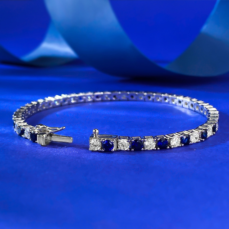 Charming Inspired Fashion Accessory: Premium S925 Silver Tennis Band Encrusted with Sparkling Cubics