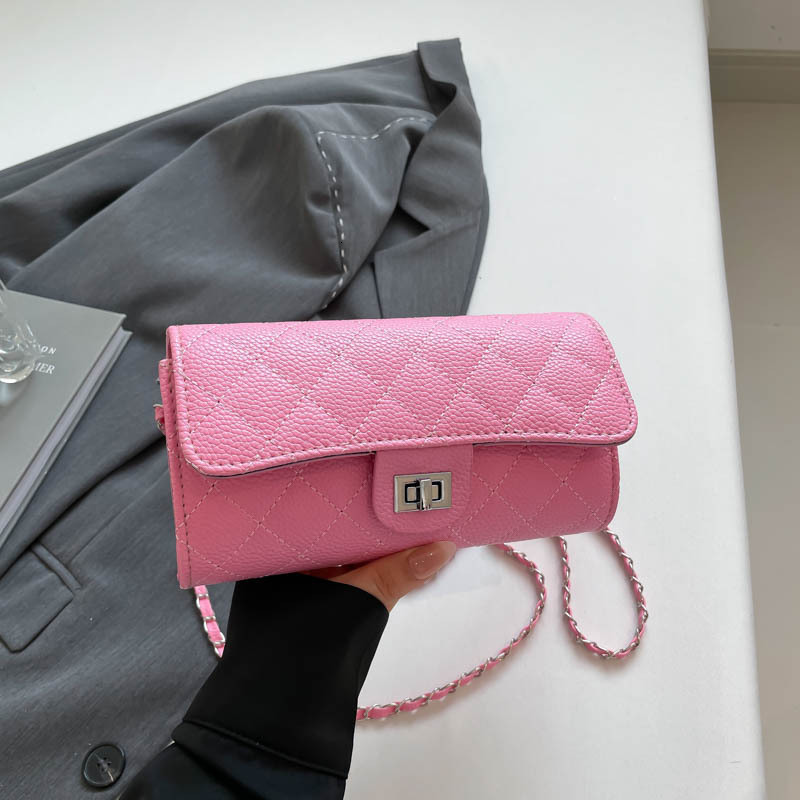 Free Delivery Designer Bag 2025 New Fashionable Diamond Grid Chain Small Fragrance Style Niche Wallet High Appearance Versatile Women's Crossbody